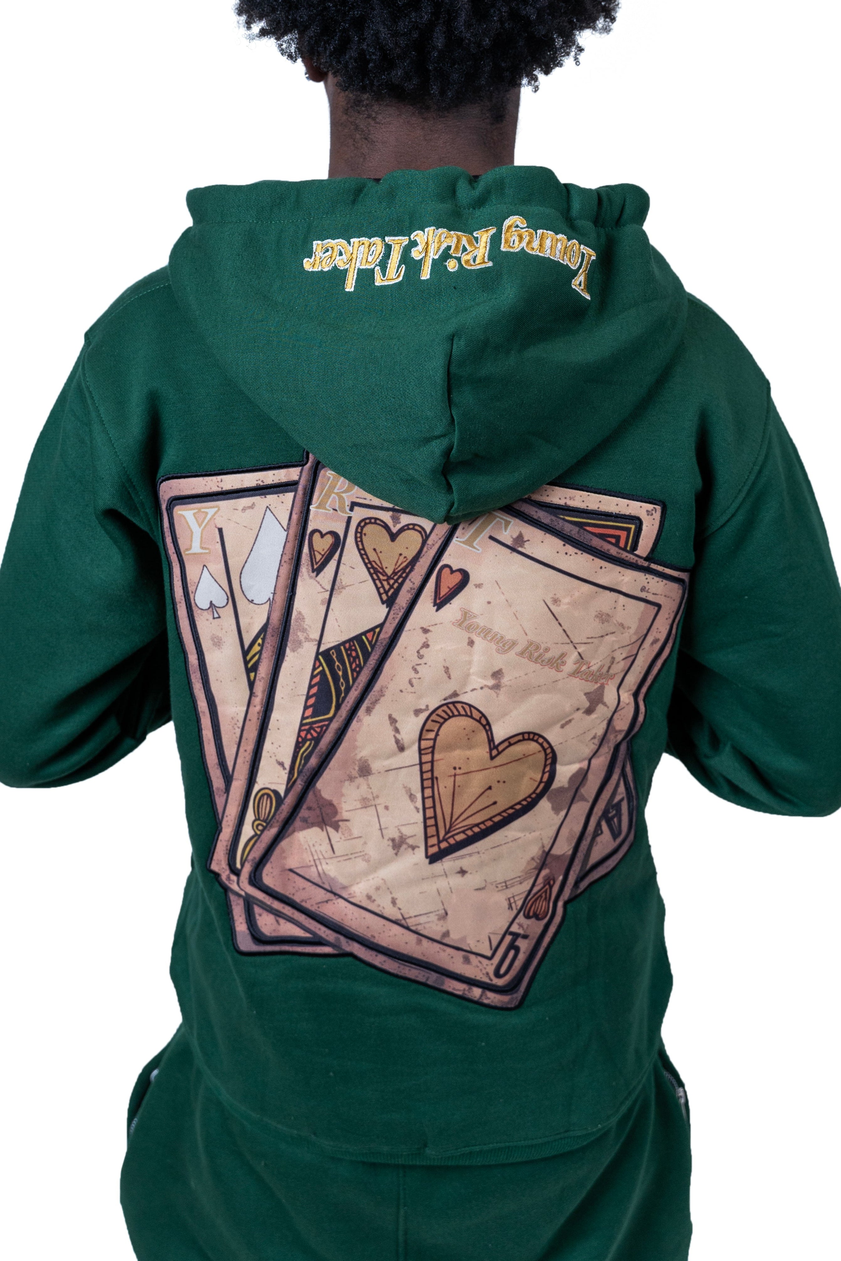 MEN'S GREEN YRT CARD'S YOU ARE DEALT SWEATSUIT