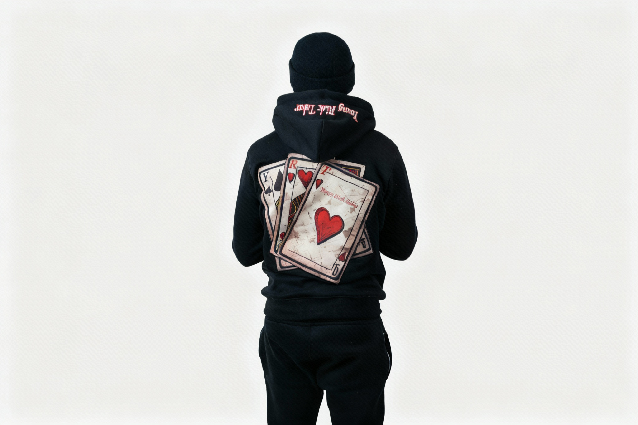 MEN'S BLACK YRT CARD'S YOU ARE DEALT SWEATSUIT